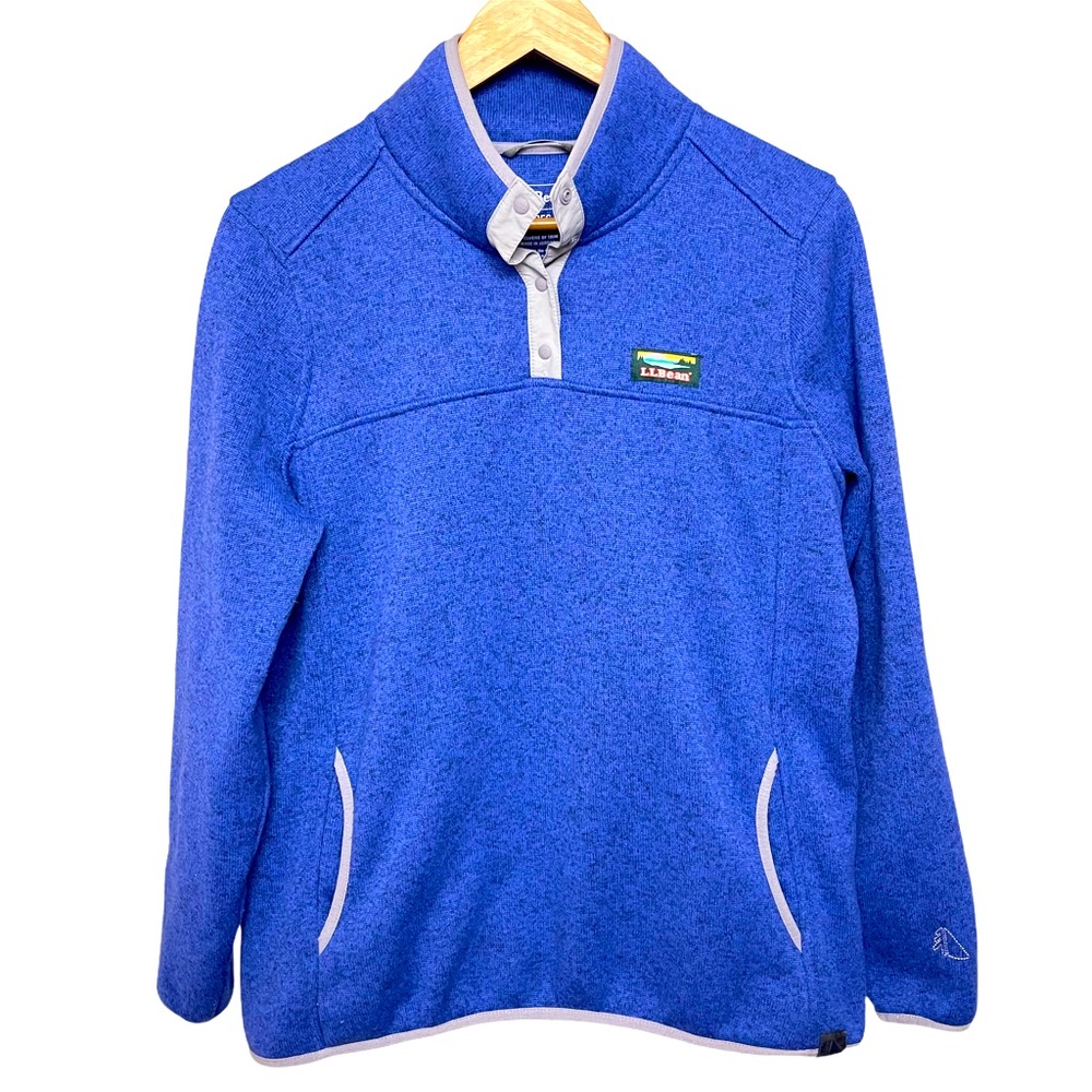 LL Bean Sweater Pull Over Blue Purple Indigo Large